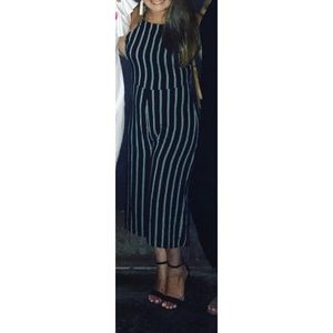 Gianni Bini Black and White Striped Jumpsuit